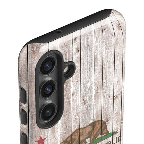 California Flag Dark Wood Galaxy S25 Impact Case