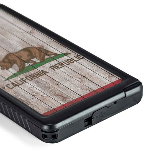California Flag Dark Wood Galaxy S24 Ultra Waterproof Case