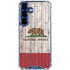 California Flag Dark Wood Galaxy S25 Clear Case