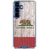 California Flag Dark Wood Galaxy S25 Plus Clear Case