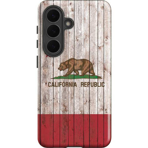 California Flag Dark Wood Galaxy S26 Impact Case