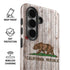 California Flag Dark Wood Galaxy S26 Plus Impact Case