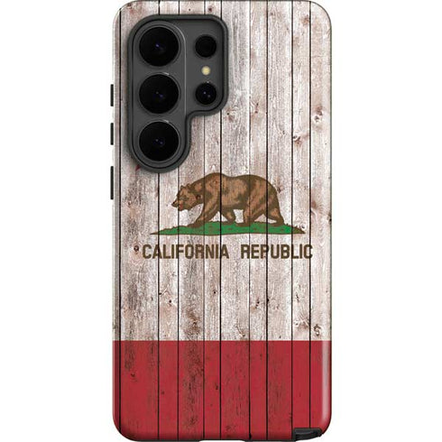 California Flag Dark Wood Galaxy S26 Ultra Impact Case