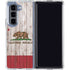 California Flag Dark Wood Galaxy Z Fold5 5G Clear Case