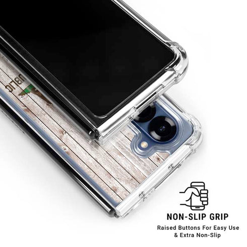California Flag Dark Wood Galaxy Z Fold6 Clear Case