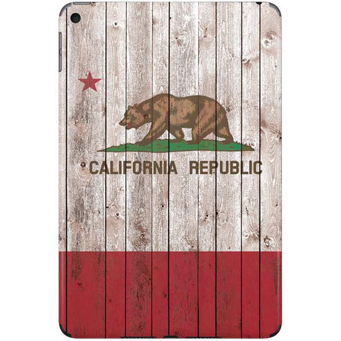 California Flag Dark Wood iPad Skins