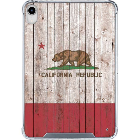 California Flag Dark Wood iPad 11th Gen (2025) Clear Case
