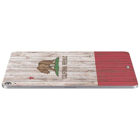 California Flag Dark Wood Apple iPad Air Skin