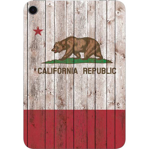California Flag Dark Wood Apple iPad Mini Skin