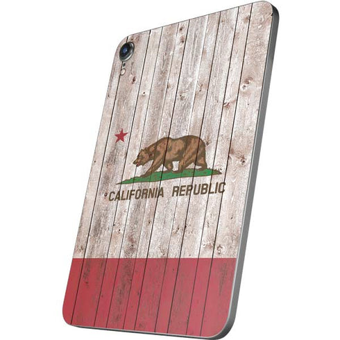 California Flag Dark Wood Apple iPad Mini Skin