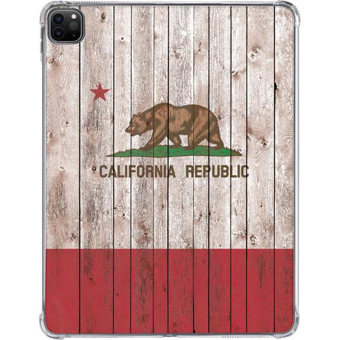California Flag Dark Wood iPad Pro 11in (2024) Clear Case