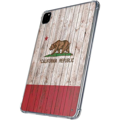 California Flag Dark Wood iPad Pro 11in (2024) Clear Case