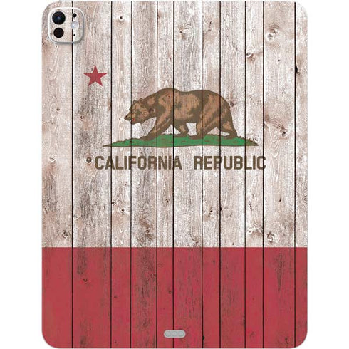 California Flag Dark Wood iPad Pro 13in M4 (2024) Skin