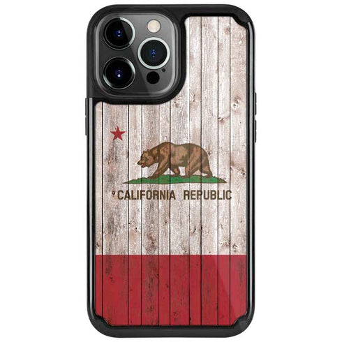 California Flag Dark Wood iPhone Cases