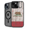 California Flag Dark Wood iPhone 14 Plus Kickstand Case
