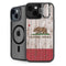 California Flag Dark Wood iPhone 15 Kickstand Case