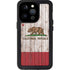 California Flag Dark Wood iPhone 15 Pro Waterproof Case