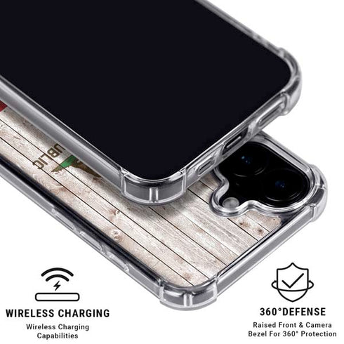 California Flag Dark Wood iPhone 16 MagSafe Case
