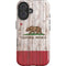 California Flag Dark Wood iPhone 16 Plus Impact Case