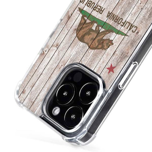 California Flag Dark Wood iPhone 16 Pro MagSafe Case