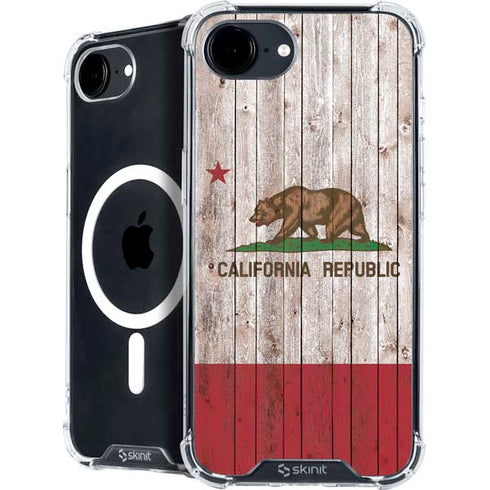 California Flag Dark Wood iPhone 16e MagSafe Case