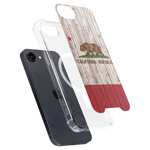 California Flag Dark Wood iPhone 16e MagSafe Case