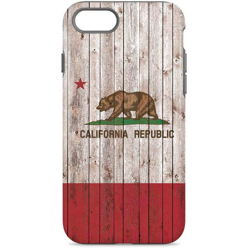 California Flag Dark Wood iPhone Cases