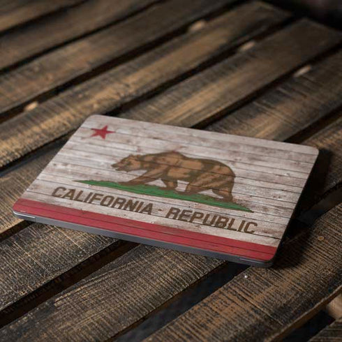 California Flag Dark Wood Apple MacBook Air Skin