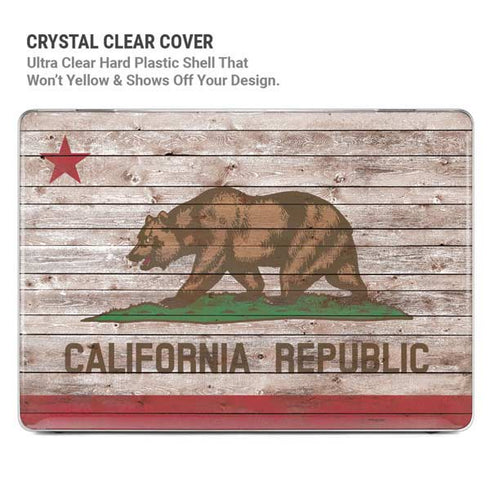 California Flag Dark Wood MacBook Pro 14in (2021-24) Case plus Skin