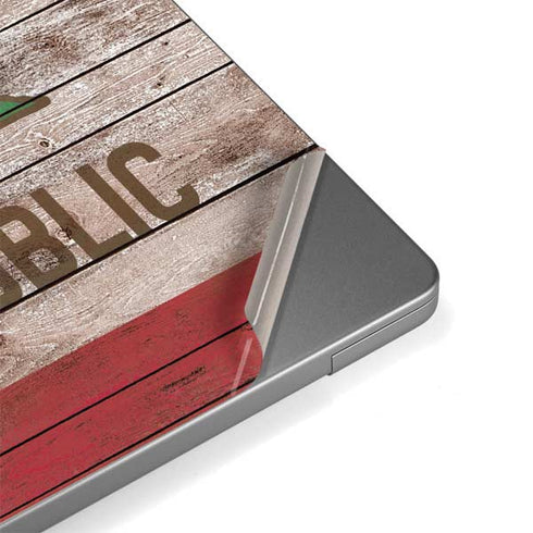 California Flag Dark Wood Apple MacBook Pro 14-inch Skin
