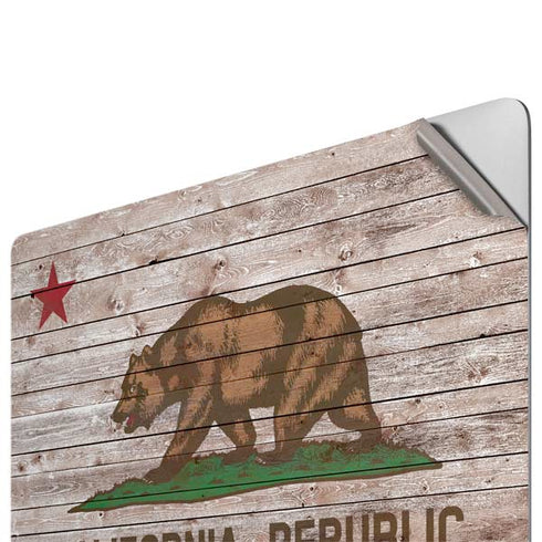 California Flag Dark Wood Apple MacBook Pro 16-inch Skin