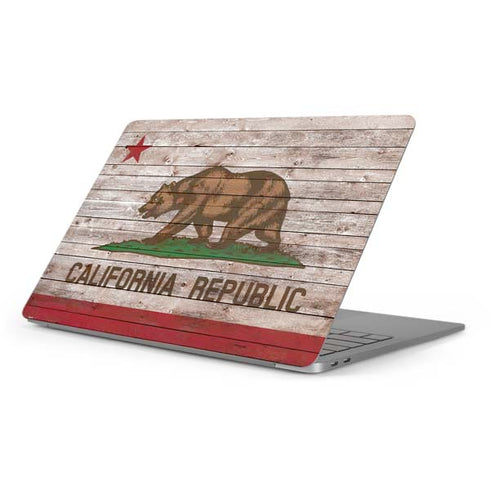 California Flag Dark Wood Apple MacBook Pro 16-inch Skin