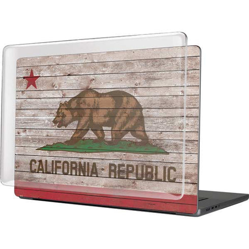 California Flag Dark Wood MacBook Cases