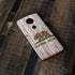 California Flag Dark Wood Moto E5 Plus Skin