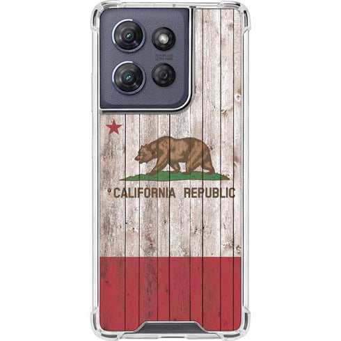 California Flag Dark Wood Moto G Stylus 5G (2025) Clear Case