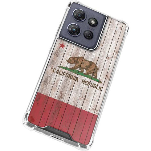 California Flag Dark Wood Moto G Stylus 5G (2025) Clear Case