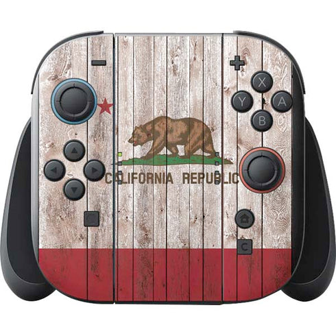 California Flag Dark Wood Nintendo Switch 2 (2025) with Joy-Con Skin