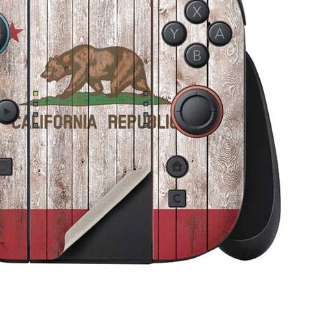 California Flag Dark Wood Nintendo Switch 2 (2025) Joy-Con Controller Skin