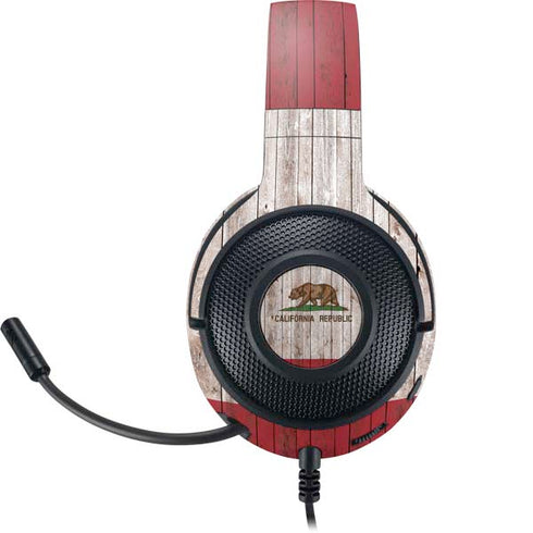 California Flag Dark Wood Razer Kraken X Skin