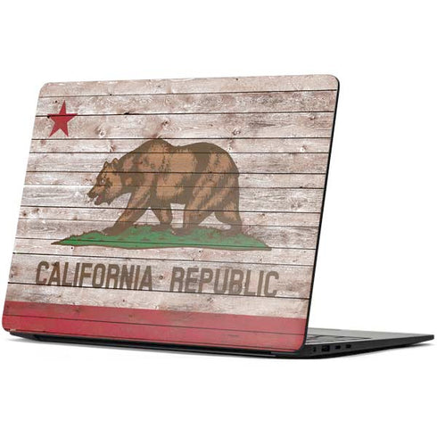 California Flag Dark Wood Surface Laptop 7 13.8in Skin