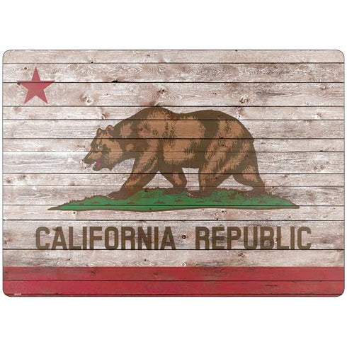 California Flag Dark Wood Surface Laptop 7 15in Skin