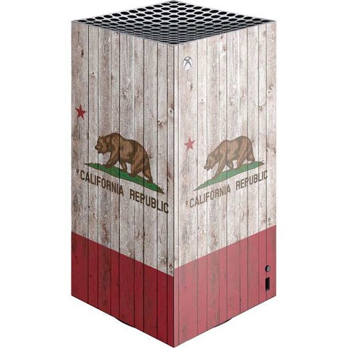 California Flag Dark Wood Xbox Series X Skins