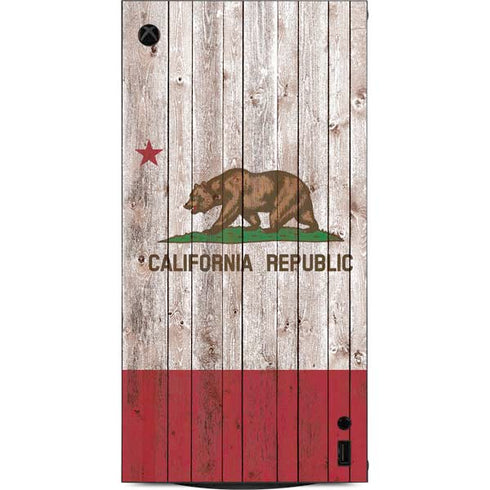 California Flag Dark Wood XBox Series X Digital Edition Console Skin