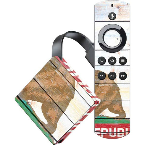 California Flag Light Wood Amazon Fire TV Skin