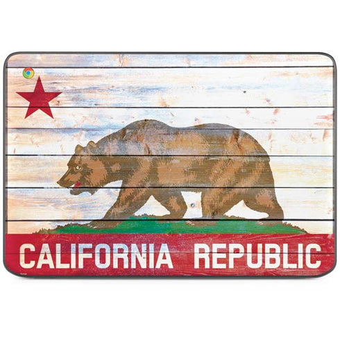 California Flag Light Wood HP Chromebook Skin