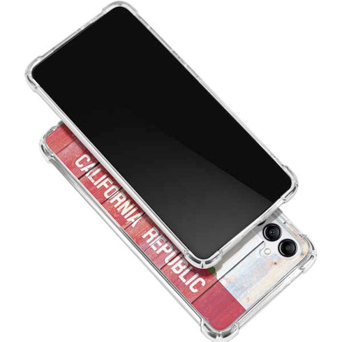 California Flag Light Wood Gabb Phone 4 Clear Case