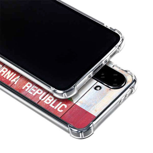 California Flag Light Wood Galaxy A36 5G Clear Case