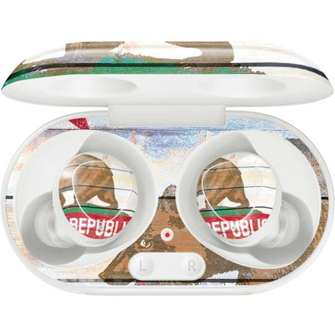 California Flag Light Wood Galaxy Buds Plus Skin