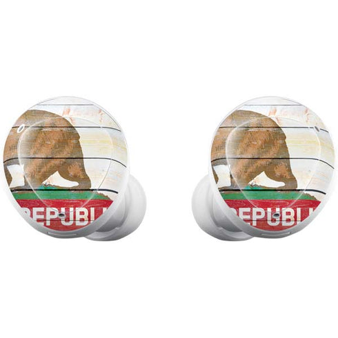 California Flag Light Wood Galaxy Buds Plus Skin