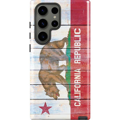 California Flag Light Wood Galaxy S23 Ultra Pro Case